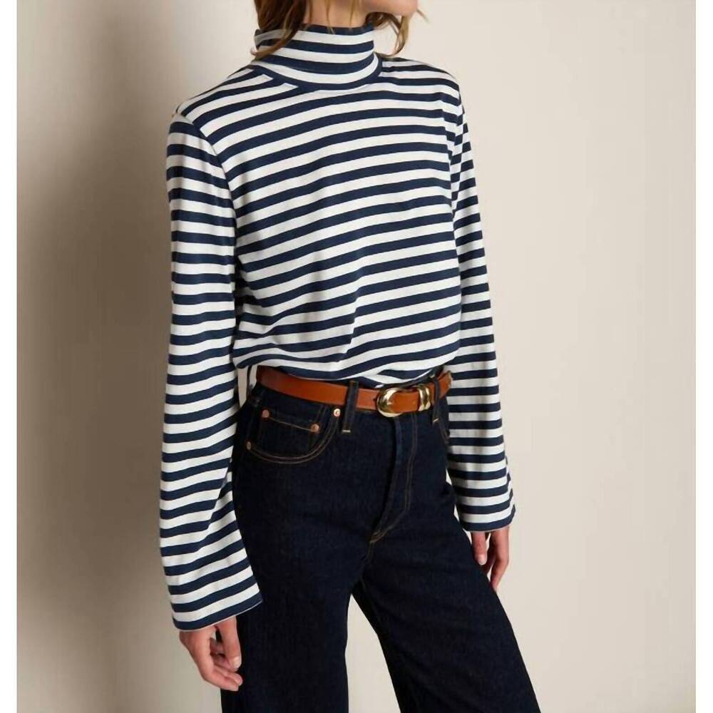 NEW NATION LTD neo mock neck tee in seascape stripe - Picture 5 of 6